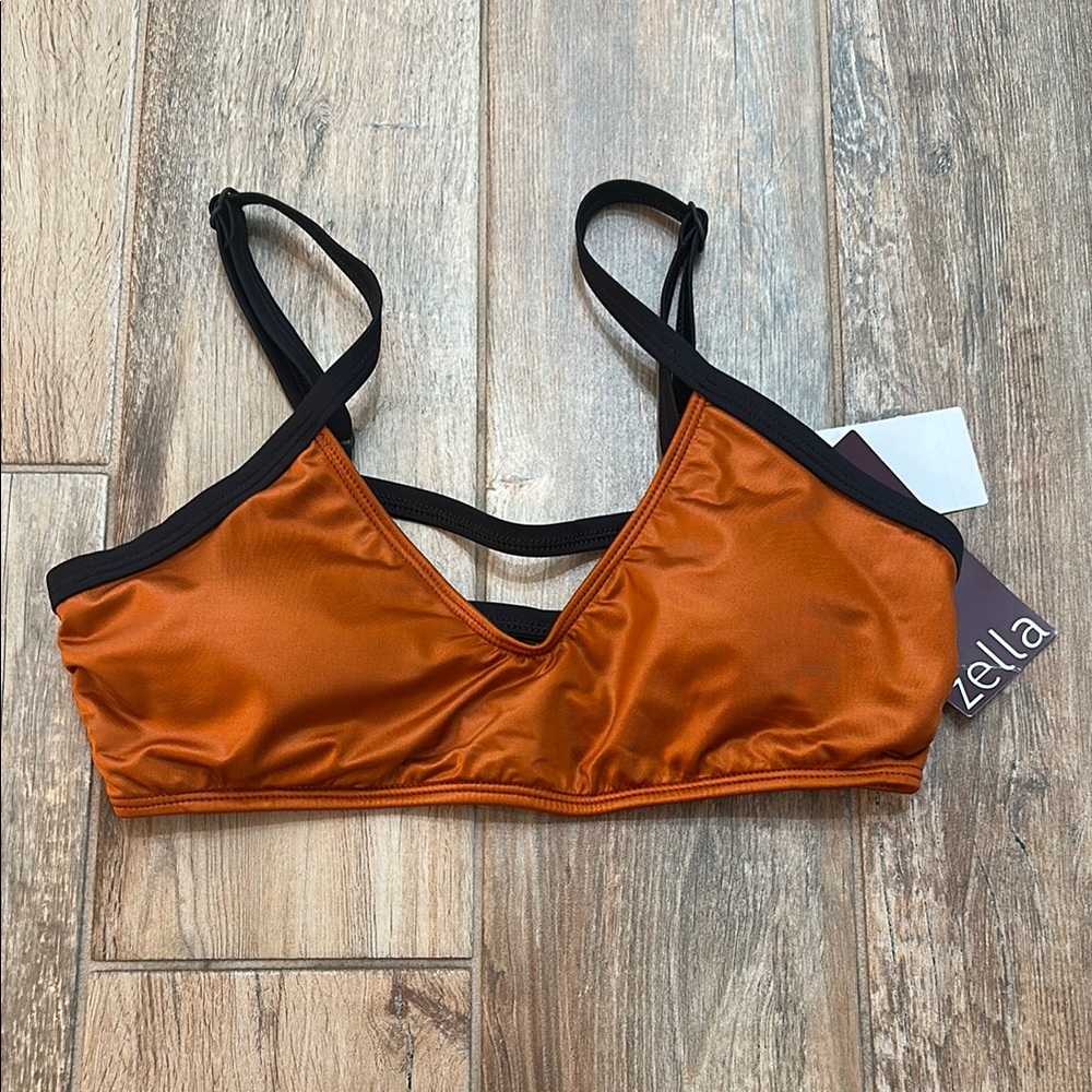 Zella Orange and Black Bikini Swimwear Women’s Medium